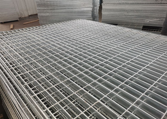 Silver Q235 Stainless Steel Floor Grating Hot Dip Galvanized High Strength
